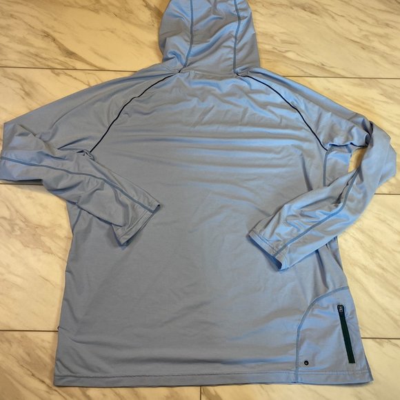 Prana Calder Lightweight Hoodie Pullover Mens UPF Long Sleeve Blue XL - Picture 2 of 7